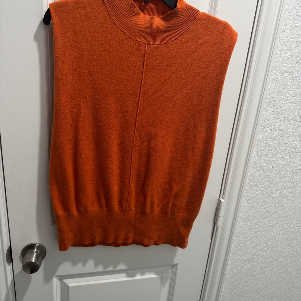 Orange Sleeveless Knit Top